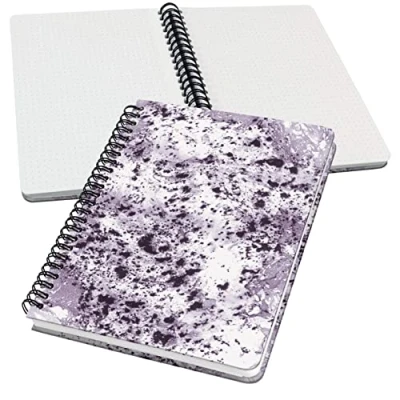 Image of SIGEL JN606 Spiral notebook basic, A5, dotted, hardover, marble pattern, violet/White Jolie
