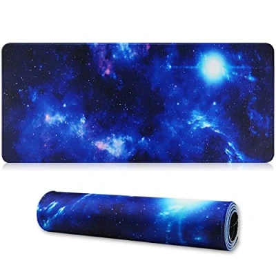 Image of Jahosin XXL Gaming Mouse Mat, Extended Pad Stitched Edges 2MM Non slip Rubber Base 90x40cm Desk for Gaming/Office/Bussiness 90x40 Bluespace04