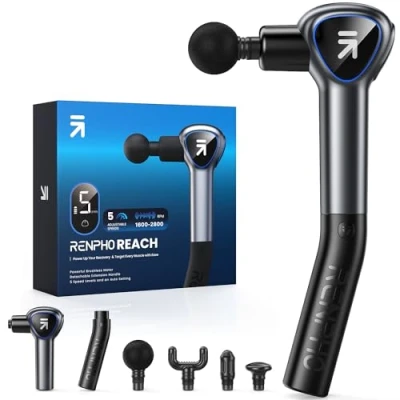 Image of Massage Gun Deep Tissue, RENPHO Muscle 3200rpm Motor Massager with Type C Charging and Portable Case, for Home Office Workout Full Body Relax, Black