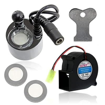 Image of Spares2go Electric Heater Fan Unit compatible with Dimplex DC 24v + Optimyst Transducer Discs x 2