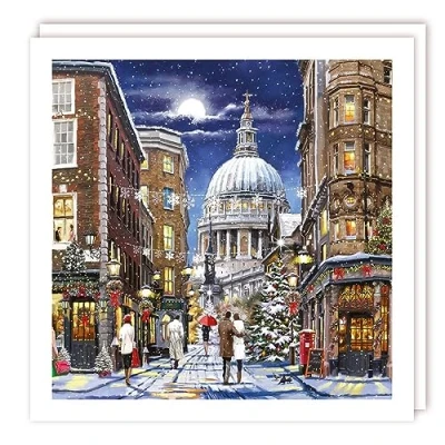 Image of Tracks Publishing Charity Christmas Cards Winter at St Paul&#039;s Eco Friendly Pack of 5