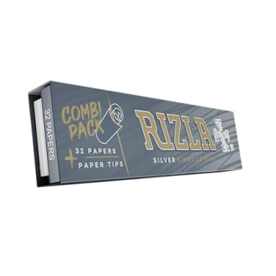 Image of 5 booklets Rizla Silver Combi pack King size Slim rolling paper + filter tips