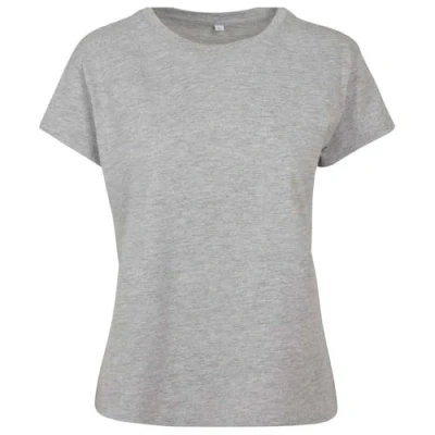 Image of Build Your Brand Women&#039;s Ladies Box Tee T Shirt, Heather Grey, XS