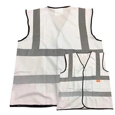 Image of White Hi Vis Viz Safety Vests Waistcoats, Work Wear &amp; Events, Bulk Discounts, Brook Vis.