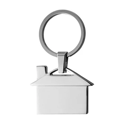 Image of eBuyGB Silver Metal Stocking Filler Gift Keyring, 7 cm (House)