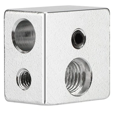 Image of ASHATA 3D Printer Heater Block,20x20x13mm Aluminum MK10 Extruder Hotend Block M7 Thread Heatbreak for Most Printer,Super Durability and Good Performance