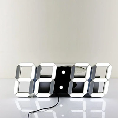 Image of Redlution Large LED Digital Wall Clock 3D Design Jumbo Larger Numbers Alarm with Full Function Remote Control, Calendar, Snooze, Alarm, Countdown, Thermometer