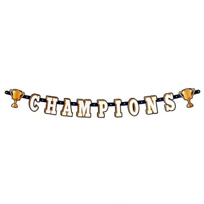 Image of Boland 44772 Garland Champions, Length 160 cm, Letter Decoration, with Trophy, Winner, Award, Sports Party, Cheerleader, Party