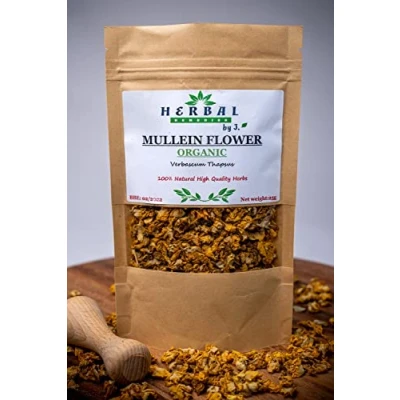 Image of Mullein Flower Tea Pure Loose Dried Herb 50g Verbascum Herbal Remedies by J. Dziewanna kwiat