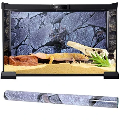 Image of Effect Rock Stone Poster Self adhesive Reptile Terrarium Aquarium Backdrop Fish Tank Wall Sticker Background Underwater PVC Decor Paper(76 x 46cm)