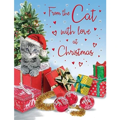 Image of Regal Publishing Traditional (Cute) Christmas Card from The Cat 8 x 6 inches, C85303