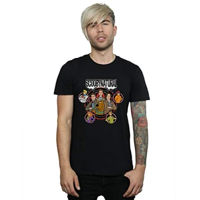 Image of Scoobynatural Men&#039;s Characters Star T Shirt Black Large