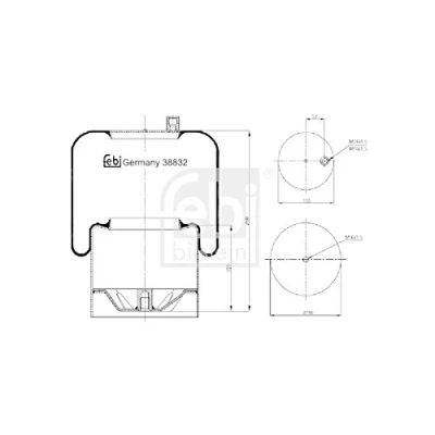 Image of 9423205121, A9423205121 Boot, air suspension FEBI BILSTEIN 38832 Rear Axle Left, Right