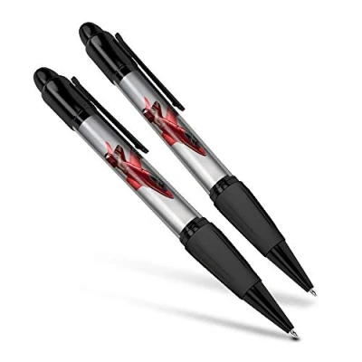 Image of Destination Vinyl ltd Beautiful and comfortable Set of 2 Matching Pens Red Arrows Plane RAF #14551