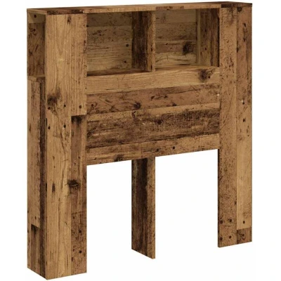 Image of vidaXL Headboard Cabinet Old Wood 100x19x104.5 cm Engineered