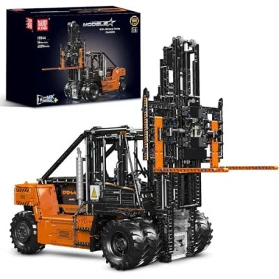 Image of Mould King 17044 Technik Heavy Forklift Building Blocks Model, 4579 Parts 1:6 Remote Controlled Clamping Construction Kit with Motor, 14 Years and Older