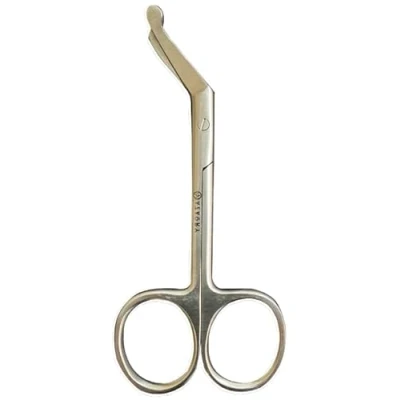 Image of Azaory Stainless Steel Stoma Bag Scissors, Curved Colostomy Scissors (Right Hand Side)