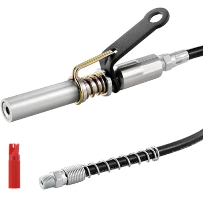 Image of VEVOR Grease Gun Coupler, 10000 PSI High Pressure, 6 Jaw Locking, Quick Release Tip with Hose/Zerk Fittings Cleaner, Compatible All Guns 1/8&quot; NPT for Automobiles