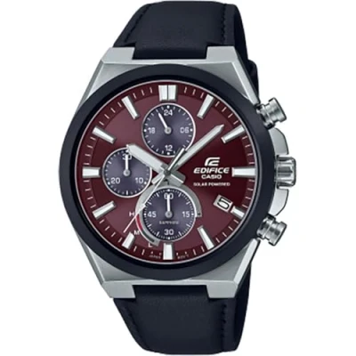 Image of Casio Men&#039;s Chronograph Quartz Watch with Leather Strap EFS S630BL 5AVUEF