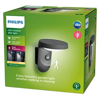 Image of Philips Tyla Ultra Efficient Wall Light 1x9W Warm White Anthracite