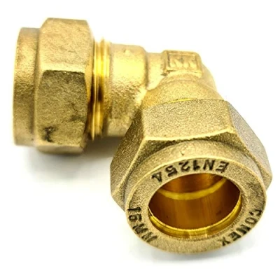 Image of 15mm x Elbow Coupler Adaptor Brass Compression Fittings Straight Connector