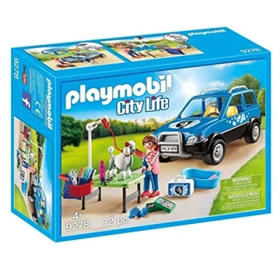 Image of Playmobil City Life 9278 Mobile Dog Groomer, For Children Ages 4+