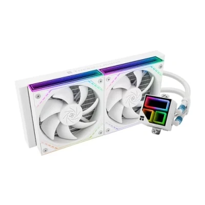 Image of Thermalright Frozen Infinity 240 White Liquid CPU Cooler,Double PWM Fans with 2000RPM,Desktop Aio Cooler,for AM4/AM5&amp;Intel LGA1150/1151/1200/2011/1700/1851,Infinity Mirror PC Water Cooler