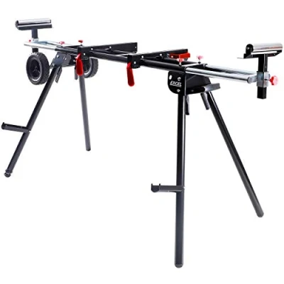 Image of Excel Mitre Saw Stand Folding &amp; Adjustable Legs with Wheels