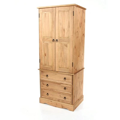 Image of Core Products Corona Waxed Pine 2 Door, 3 Drawer Wardrobe
