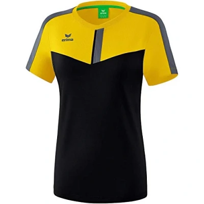 Image of Erima Squad Function T shirt Yellow/Black/Slate Grey, Size 34