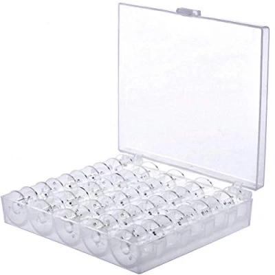 Image of 25 Pieces Sewing Machine Bobbins, BetterJonny Plastic Bobbins with Storage Case Box for Brother Singer Babylock Janome Kenmore