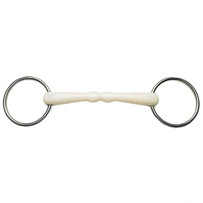 Image of Korsteel Flexi Loose Ring Mullen Mouth Snaffle Bit, IVory, 5&quot;