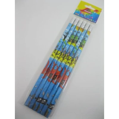 Image of PENCIL W/ERASER FULL SIZE 6 PC PBH PIRATE