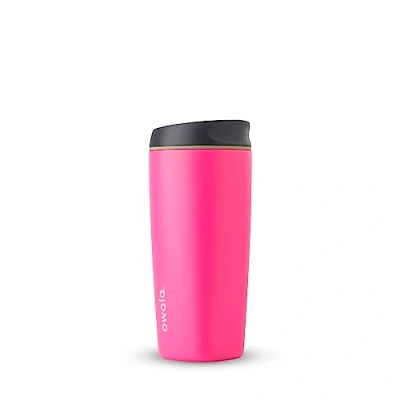 Image of Owala SmoothSip Insulated Stainless Steel Coffee Tumbler, Reusable Iced Cup, Hot Travel Mug, BPA Free, 600ml, Pink (Watermelon Breeze)