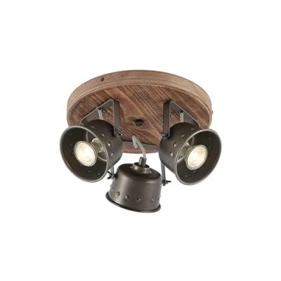 Image of Lindby downlight Rubinjo, Ø 31 cm, 3 bulb, wood