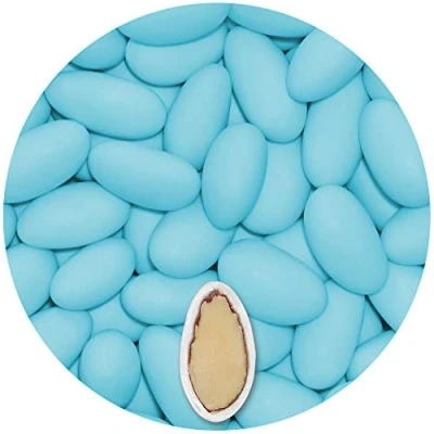 Image of EinsSein 0,5kg Sugared Almonds Gracile midi sky blue matt Wedding sugar sweets almond dragees baptism dragee cake balls candy coated sweet for weddings favours gift box sugred fillers chocolate