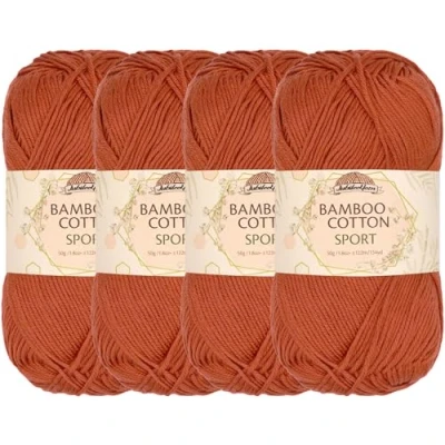 Image of JubileeYarn Bamboo Cotton Sport Yarn 50g/Skein Gingerbread 4 Skeins