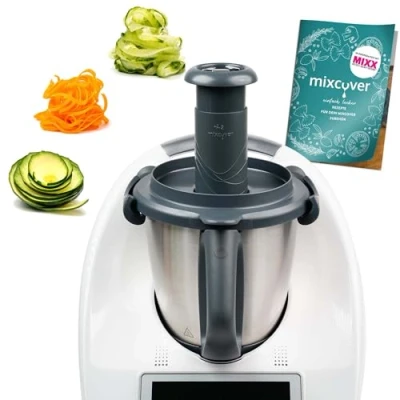 Image of mixcover Spiral Cutter with Ebook Compatible Thermomix TM5 TM6 for Vegetable Pasta, Slicer, Grater, Electric Styler Recipe Book (English language