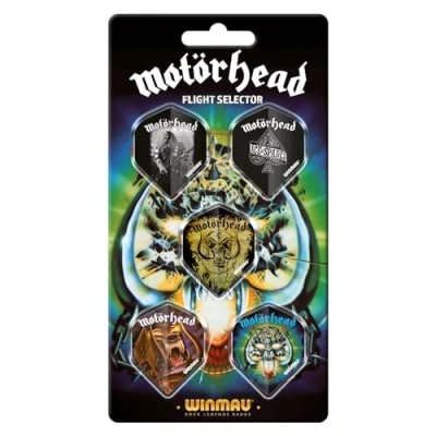Image of WINMAU Motorhead Darts Flight Selector 5 sets per card (15 dart flights in total)
