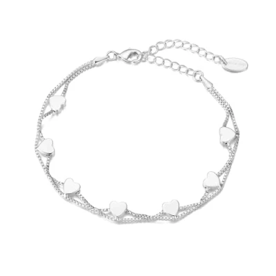 Image of Philip Jones Silver Plated Heart Bracelet