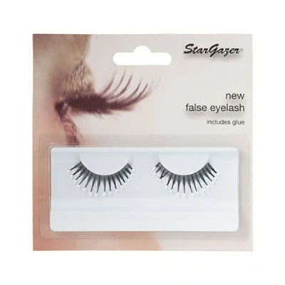 Image of Stargazer Feather Eye Lashes style 39, synthetic lash pair includes glue.