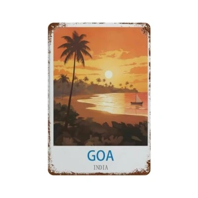 Image of DBKGHIEDHG Metal Sign,Goa India Poster,Vintage Tin Sign Home Kitchen Bar Cafe Club Cave Wall Decor(20x30cm 8x12 inch A51