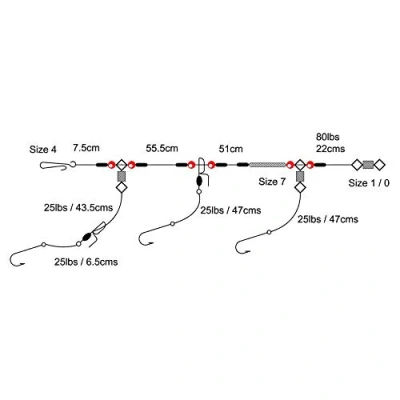 Image of Tronixpro 3 Hook Loop Sea Fishing Rig (Size 4 Hooks)