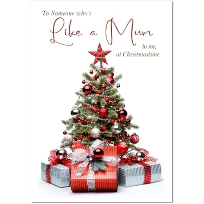 Image of doodlecards Like a Mum Christmas Card Tree and Parcels Large A4 Size for with Plain Envelope