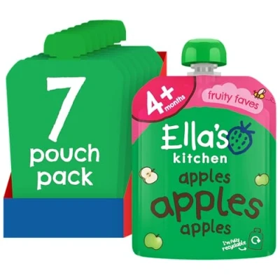 Image of Ella&#039;s Kitchen Stage 1 From 4 Months First Taste Apples 70 g (Pack of 7)