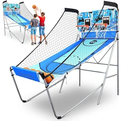 Image of SereneLife Slbskbg110 Dual Shot Basketball Arcade Game, Blue, One Size