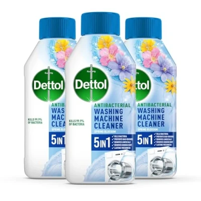 Image of Dettol Washing Machine Descaler (Pack of 3) Spring Blossom 750ML Multipack 3 X 250ml Antibacterial Cleaner, Disinfectant, Laundry