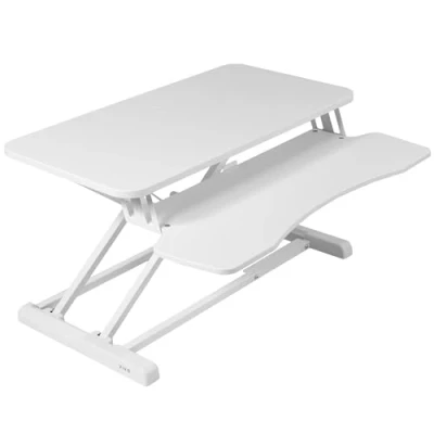 Image of VIVO 81 cm DESK Converter, K Series, Height Adjustable Sit to Stand Riser, Dual Monitor and Laptop Workstation with Wide Keyboard Tray, White, V000KW