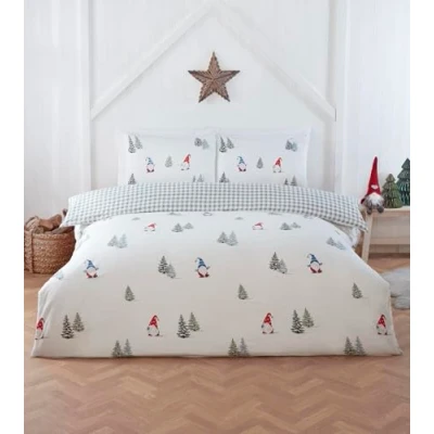 Image of Rapport home Christmas Bedding Set Winter Gonks Microfibre Duvet Cover Double Multi