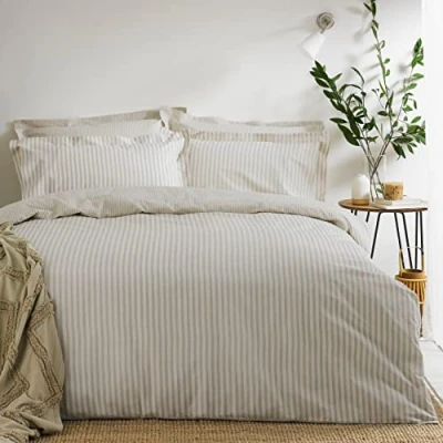 Image of The Linen Yard Hebden Duvet Cover Set, Natural, Single
